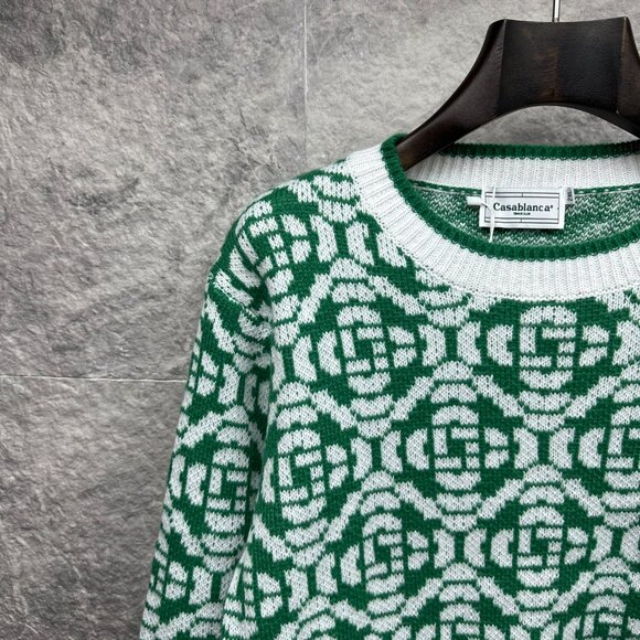 Casablanca Logo Jacquard Knit Merino Wool Sweater - Picture 3 of 8